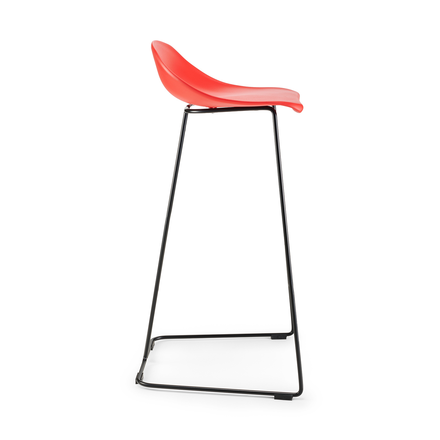 Hoker CARO BAR czarne nogi i czerwone siedzisko 75 cm - obrazek 4