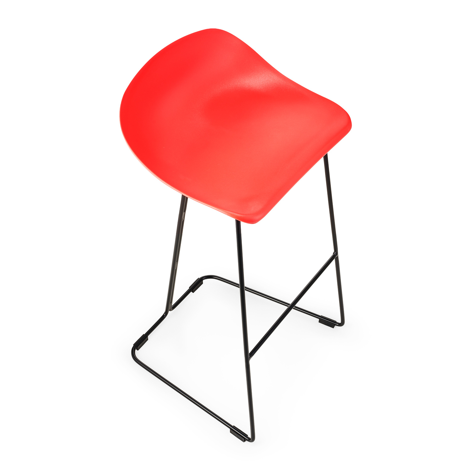 Hoker CARO BAR czarne nogi i czerwone siedzisko 75 cm - obrazek 5