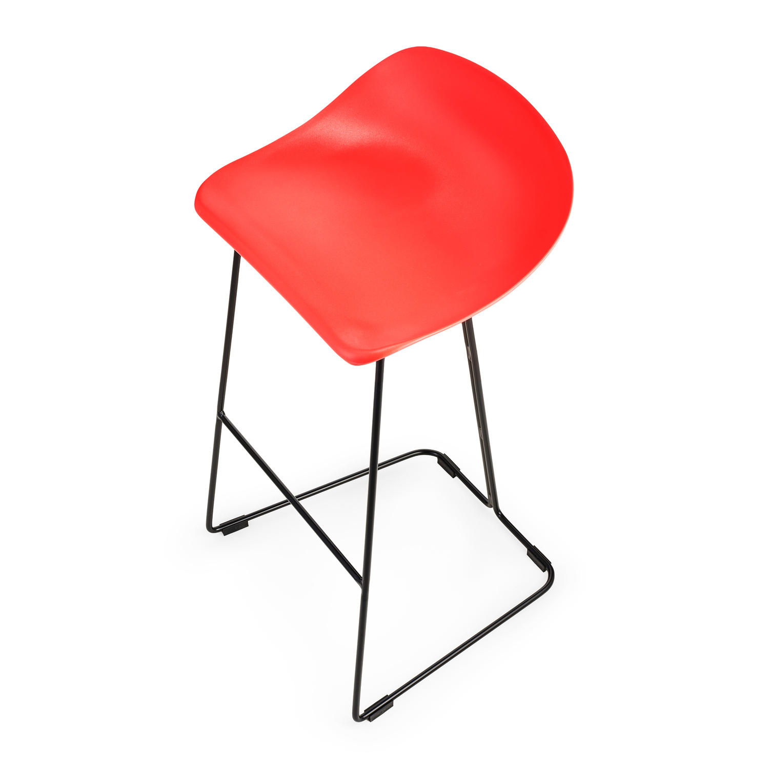 Hoker CARO BAR czarne nogi i czerwone siedzisko 75 cm - obrazek 6