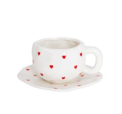 Filiżanka ze spodkiem SHP LOVE biała