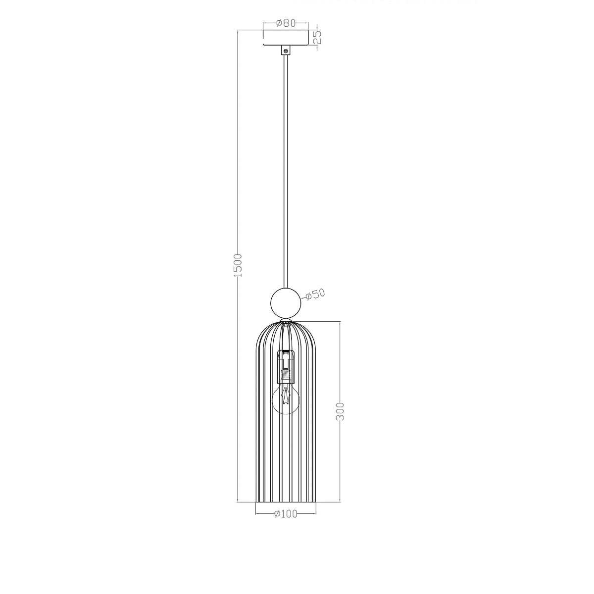 Lampa wisząca Piega 1 Bursztynowa 1xE14 - obrazek 9