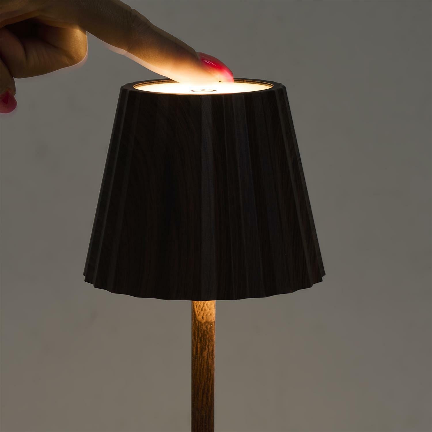 Lampka nocna Blanca LED dotykowa brązowa do sypialni ze ściemniaczem - obrazek 4