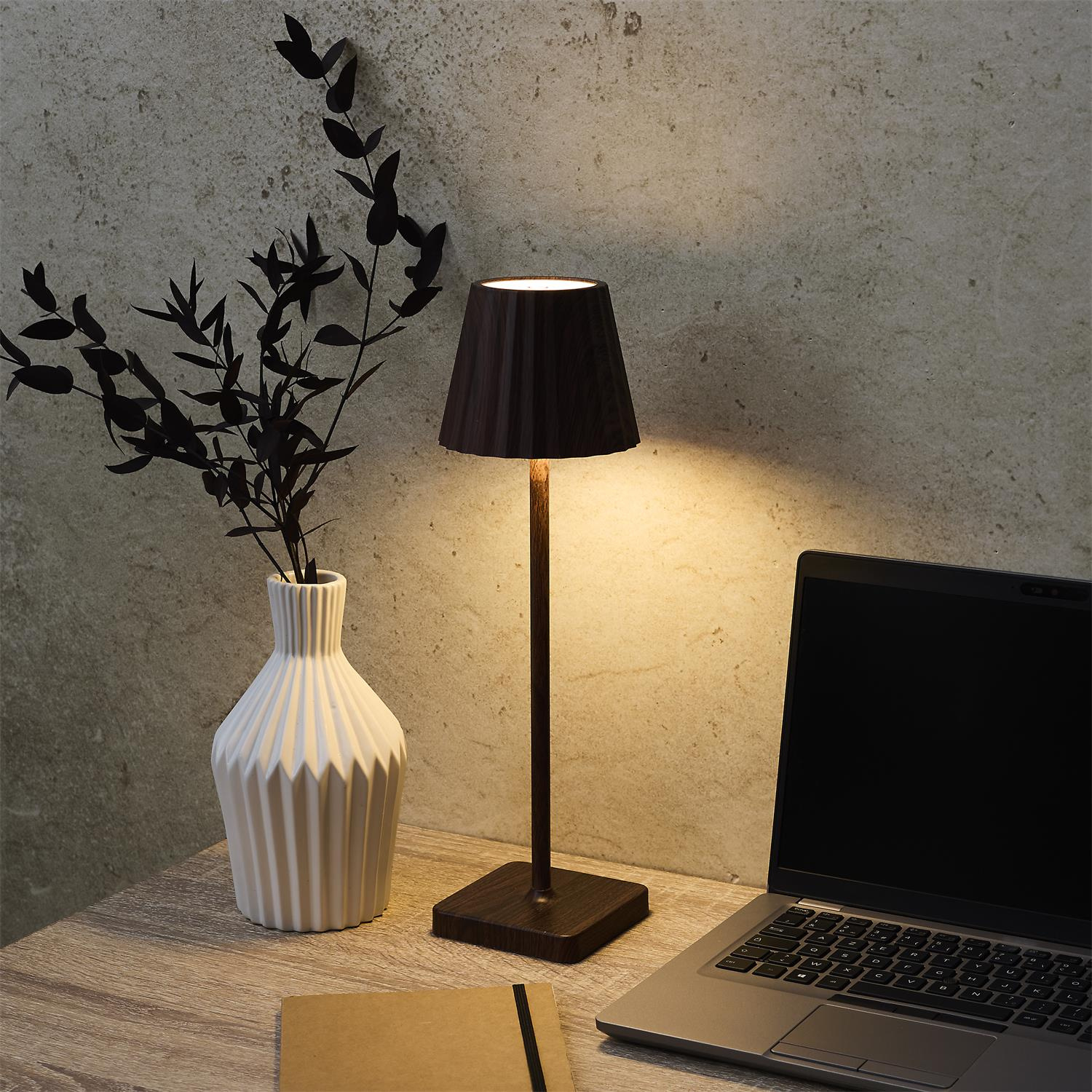 Lampka nocna Blanca LED dotykowa brązowa do sypialni ze ściemniaczem - obrazek 9