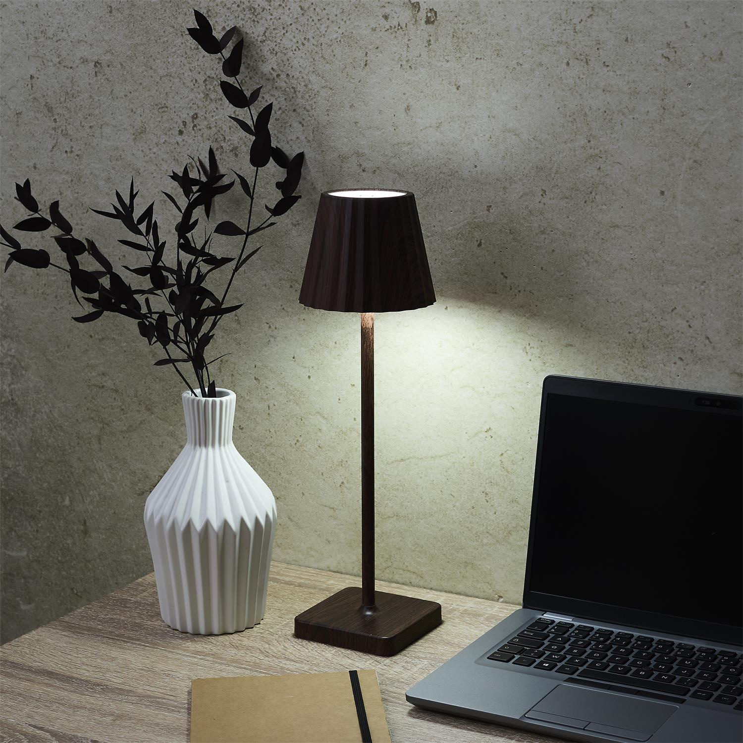Lampka nocna Blanca LED dotykowa brązowa do sypialni ze ściemniaczem - obrazek 10