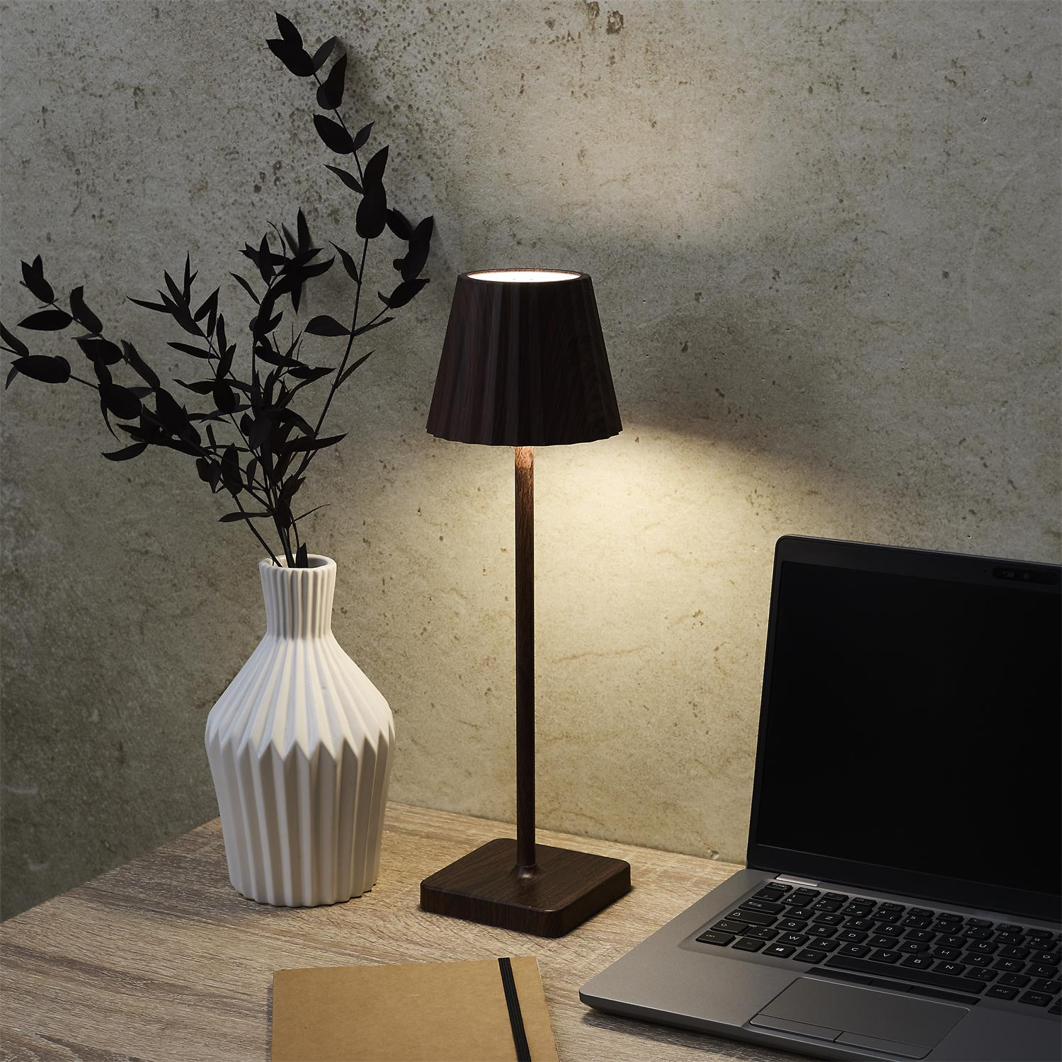 Lampka nocna Blanca LED dotykowa brązowa do sypialni ze ściemniaczem - obrazek 11