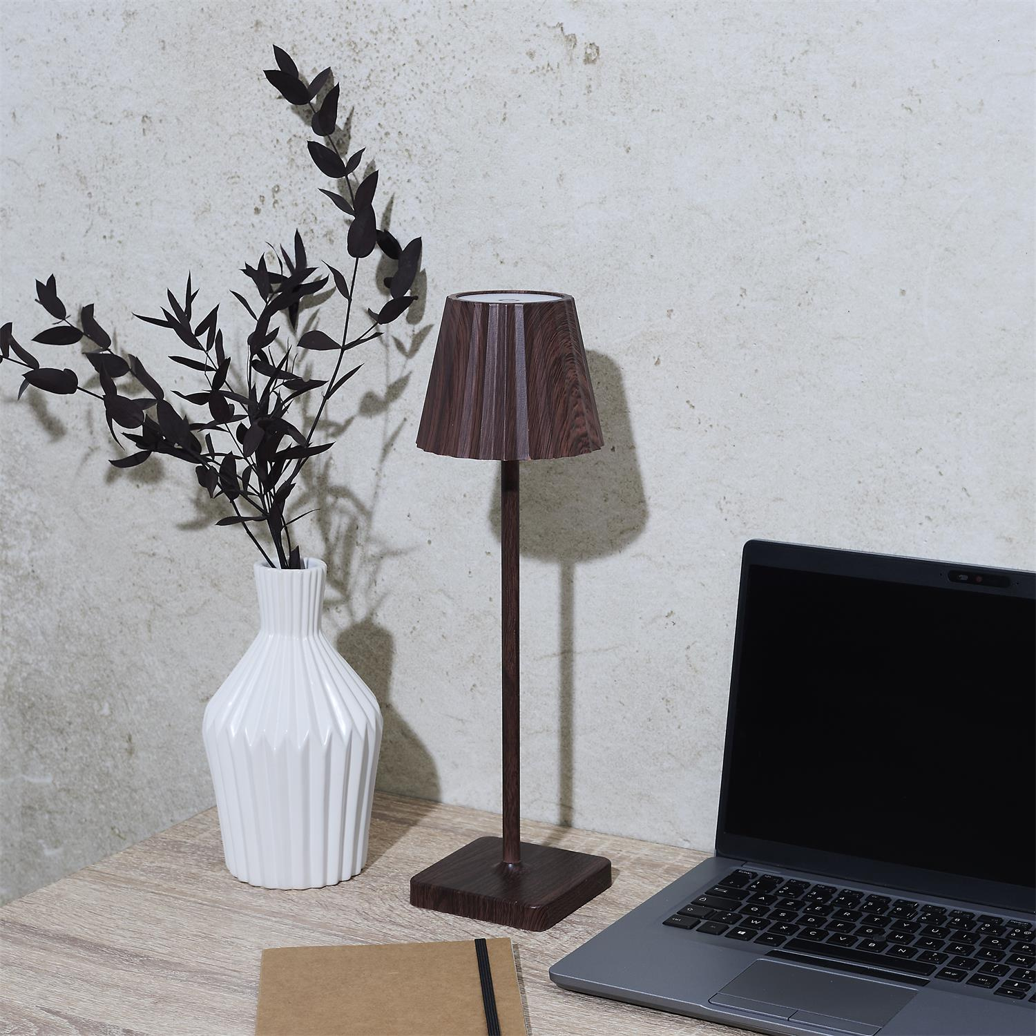Lampka nocna Blanca LED dotykowa brązowa do sypialni ze ściemniaczem - obrazek 12
