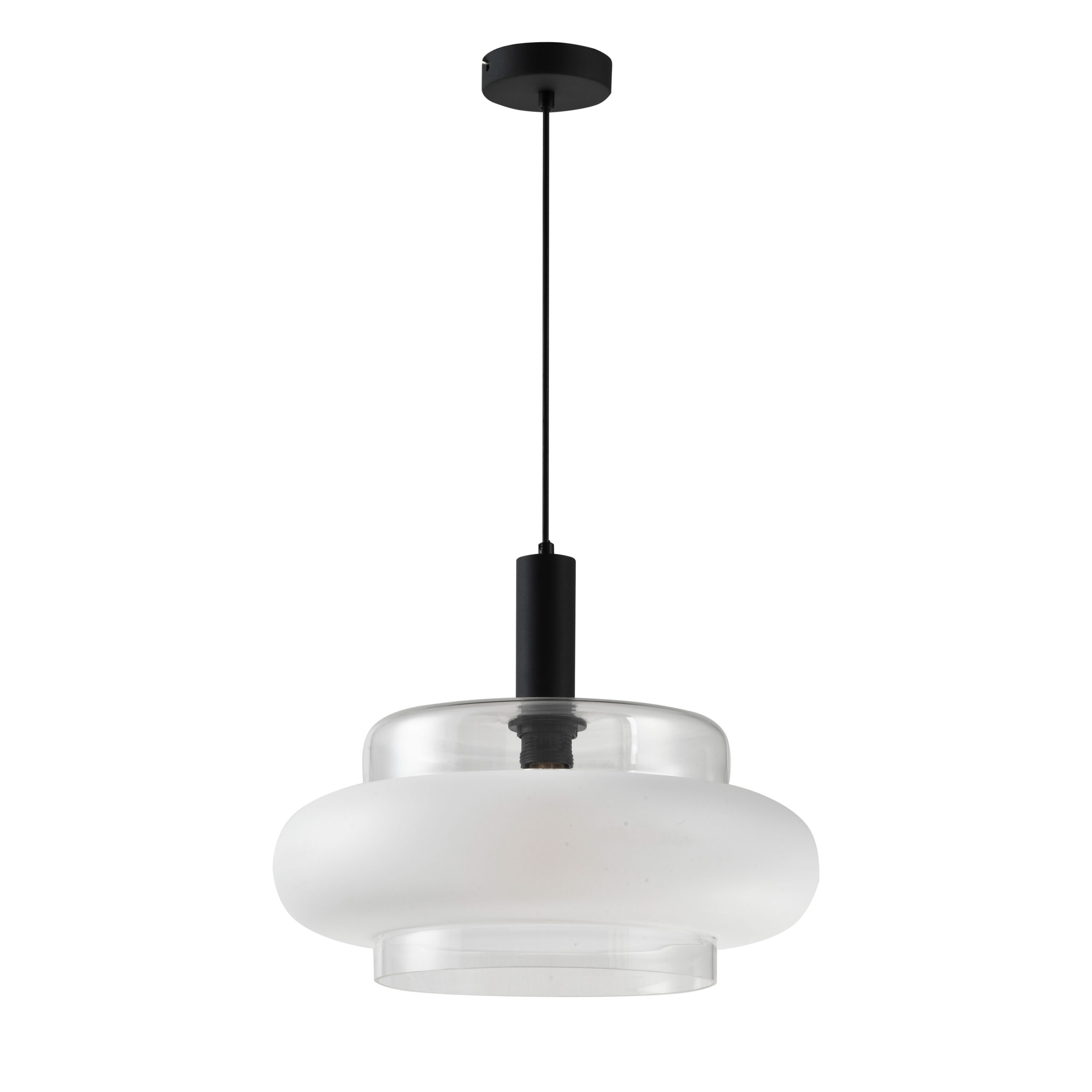 BRIZI lampa wisząca czarny 1x40W E27 klosz mrożony