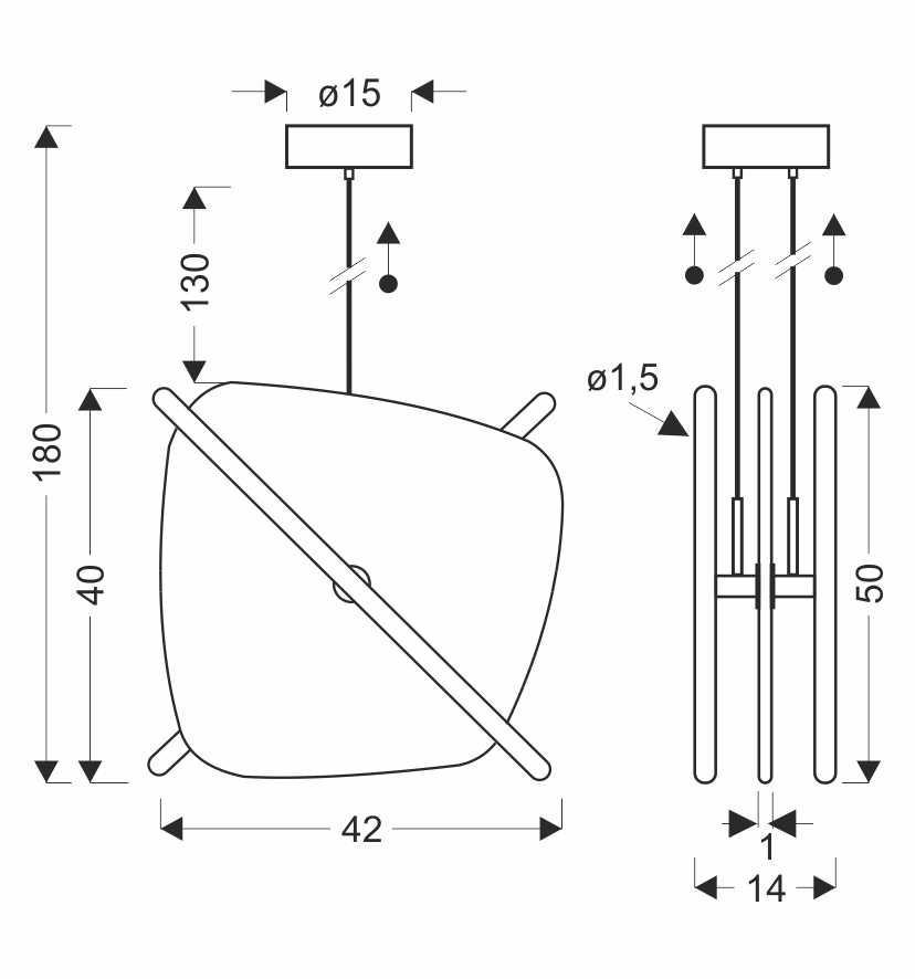 RELAX lampa wiszaca kwadrat brązowy 15W LED 3000K klosz biały - obrazek 5