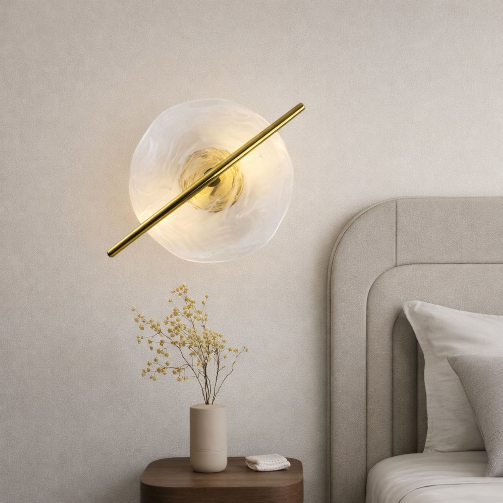 RELAX lampa kinkiet okr. mosiężny 5W LED 3000K klosz biały - obrazek 4
