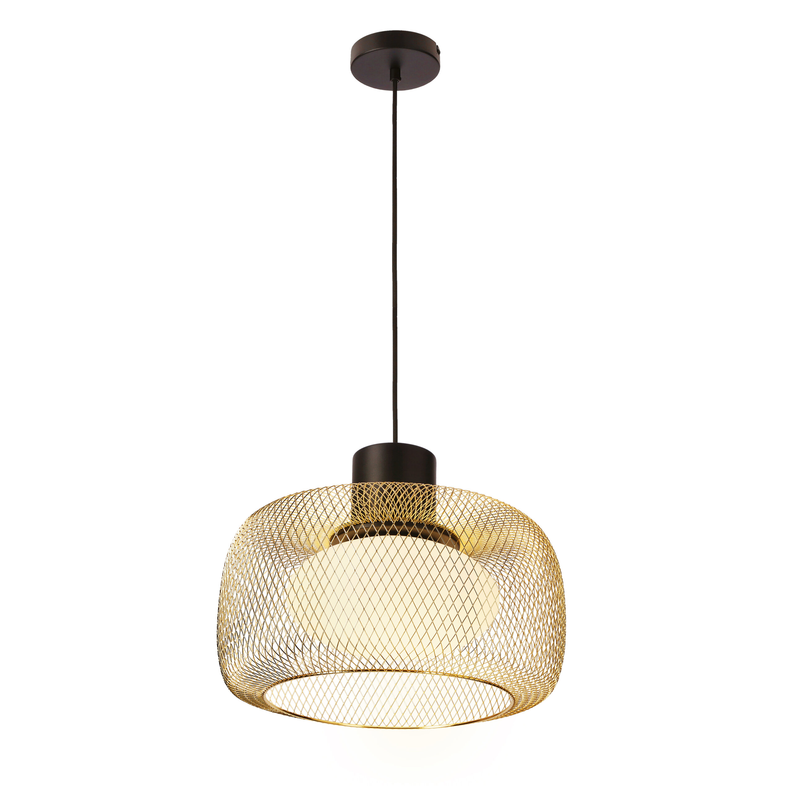 SOPRA 40 lampa wisząca czarmy 1x10W GX53 klosz złoty+biały