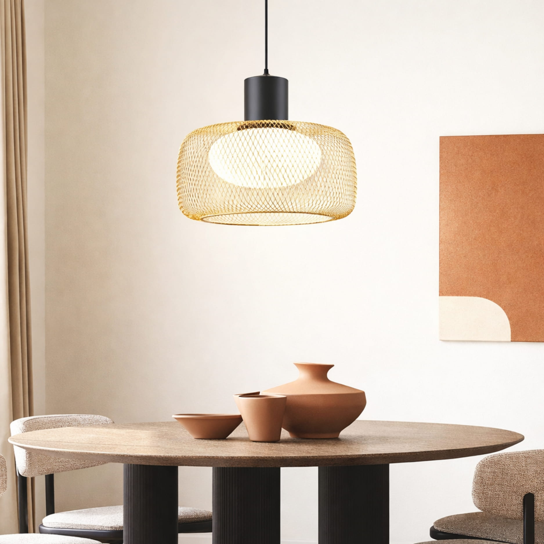 SOPRA 40 lampa wisząca czarmy 1x10W GX53 klosz złoty+biały - obrazek 3
