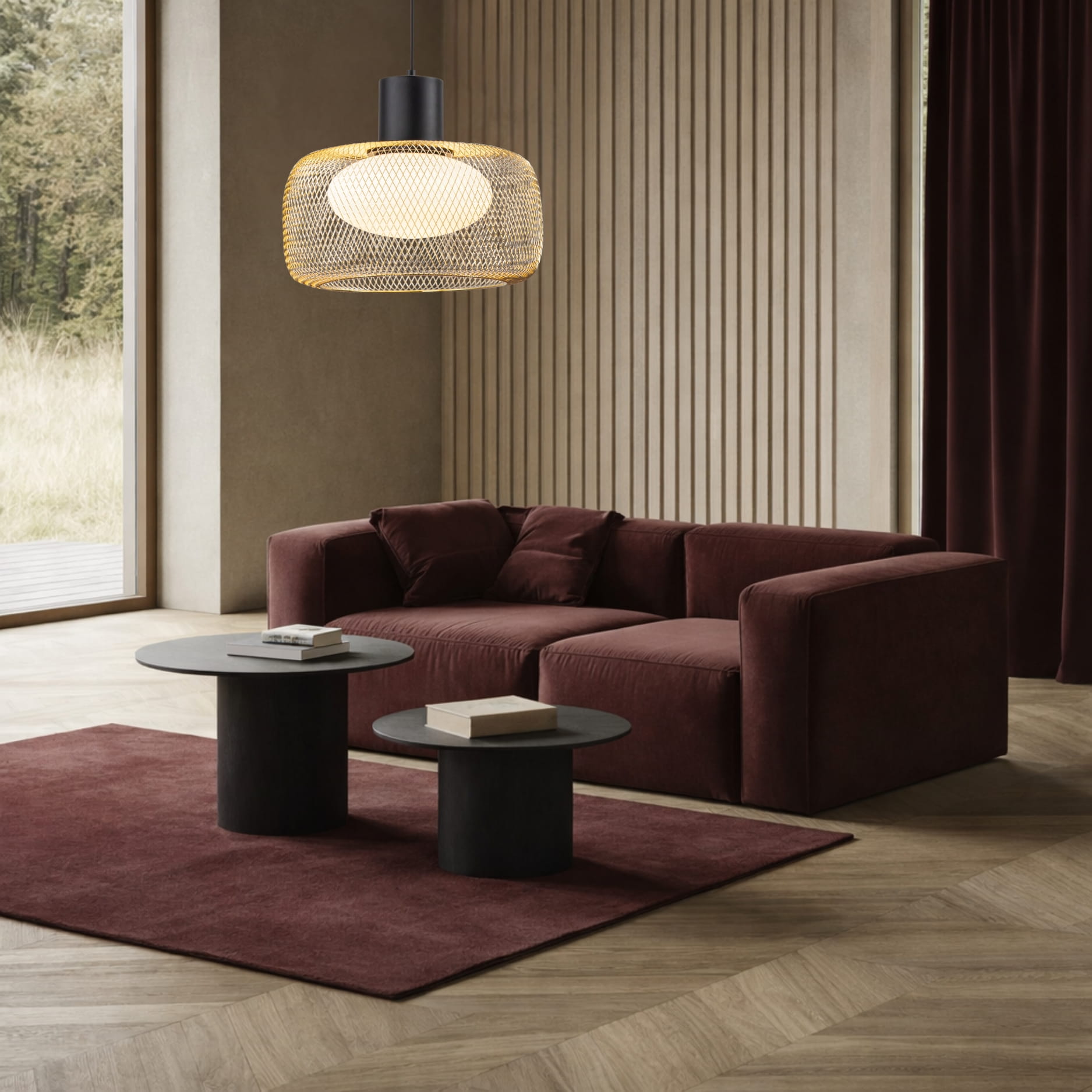 SOPRA 40 lampa wisząca czarmy 1x10W GX53 klosz złoty+biały - obrazek 4