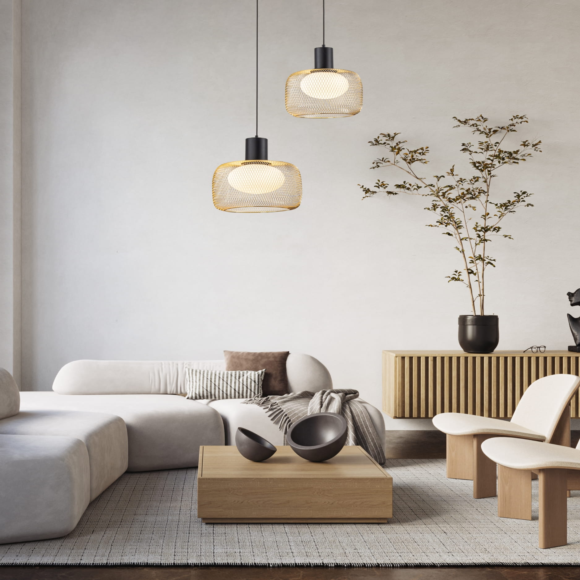 SOPRA 40 lampa wisząca czarmy 1x10W GX53 klosz złoty+biały - obrazek 5