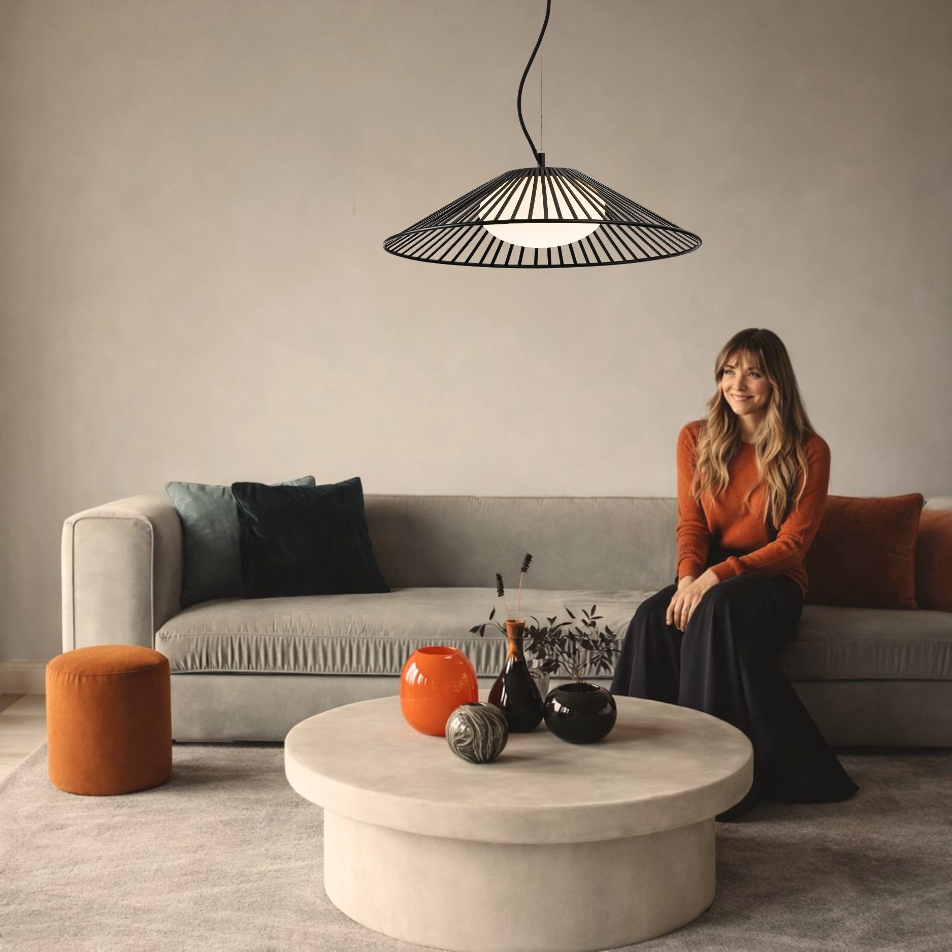 SONTE 50 lampa wisząca czarmy 1x10W GX53 klosz biały - obrazek 5