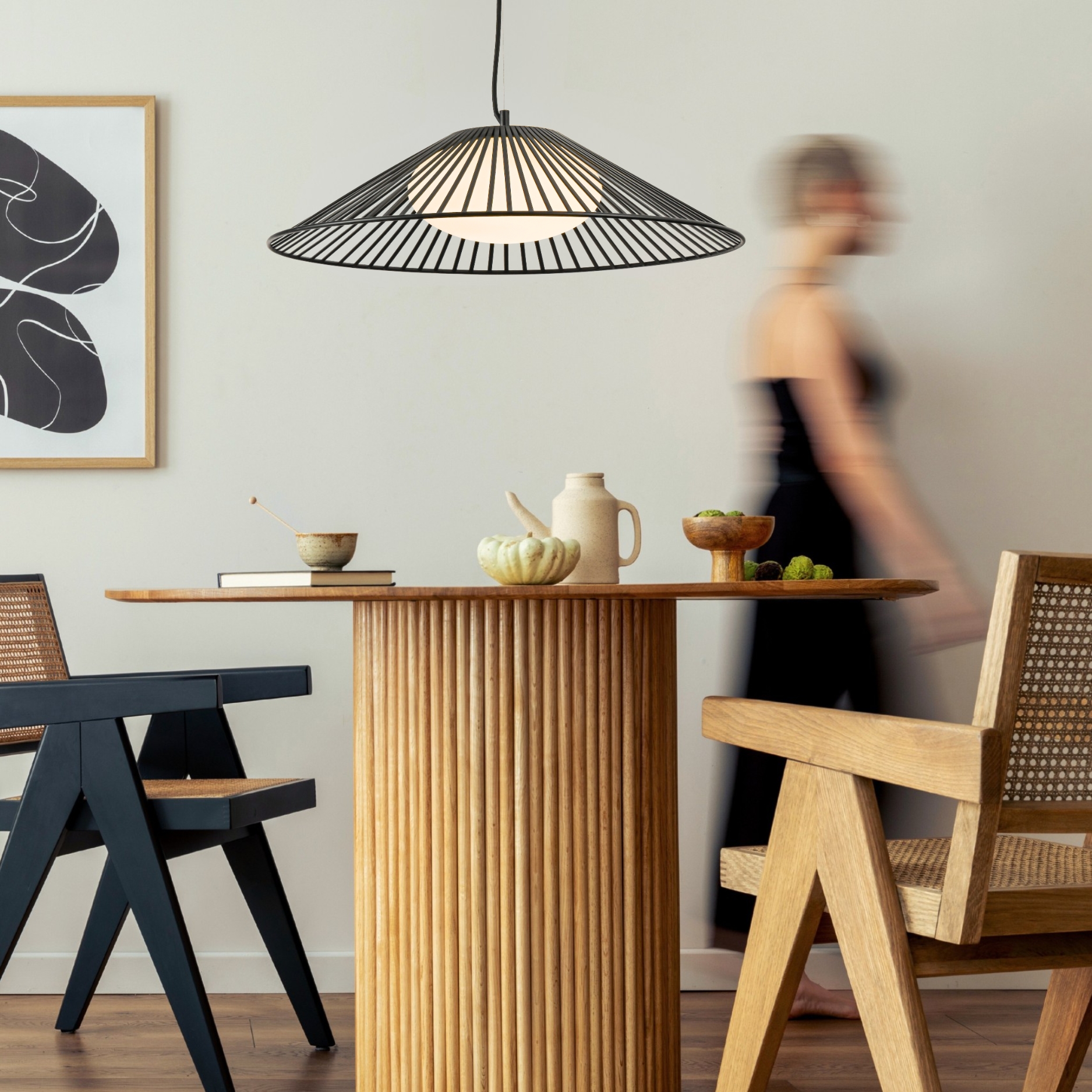 SONTE 60 lampa wisząca czarmy 1x10W GX53 klosz biały - obrazek 4