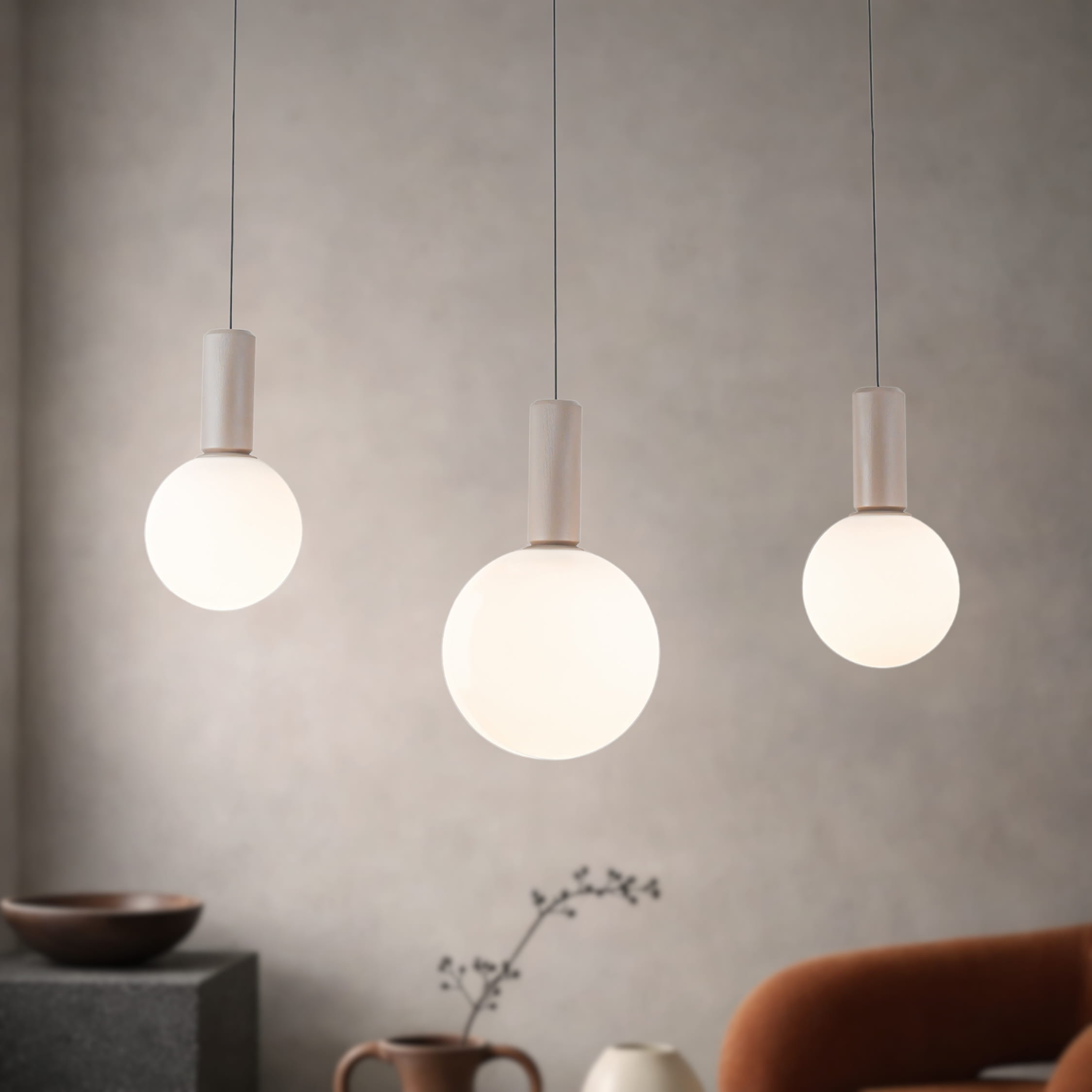 TESTA lampa wisząca beżowy 3x10W G9 klosz biały - obrazek 3