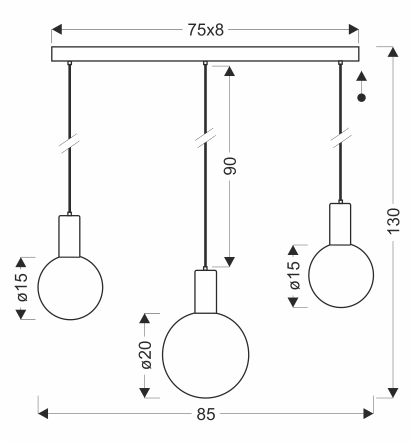 TESTA lampa wisząca beżowy 3x10W G9 klosz biały - obrazek 6