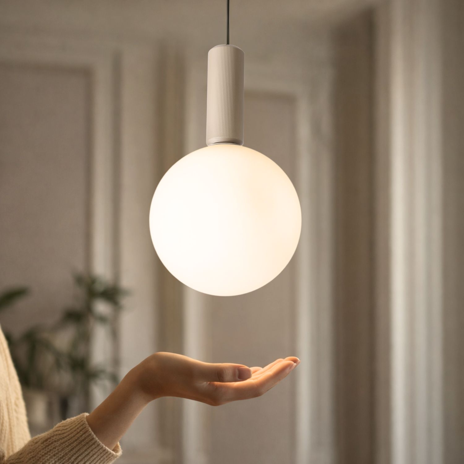 TESTA lampa wisząca beżowy 1x10W G9 klosz biały - obrazek 3