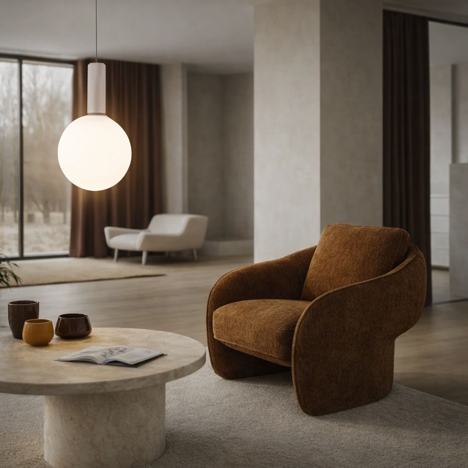 TESTA lampa wisząca beżowy 1x10W G9 klosz biały - obrazek 4