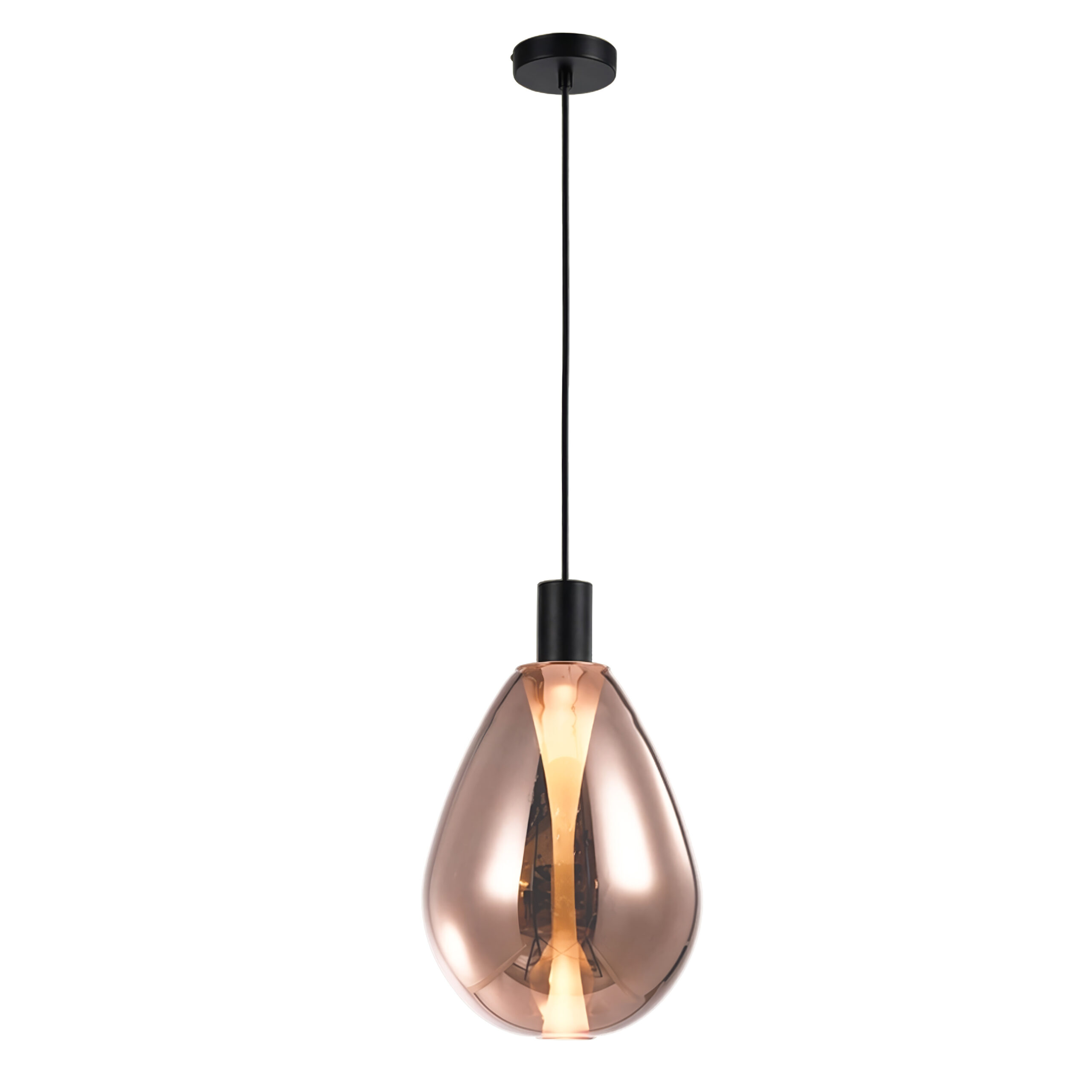 DENSO 20 lampa wisząca czarny 1x5W G9 klosz miedziany