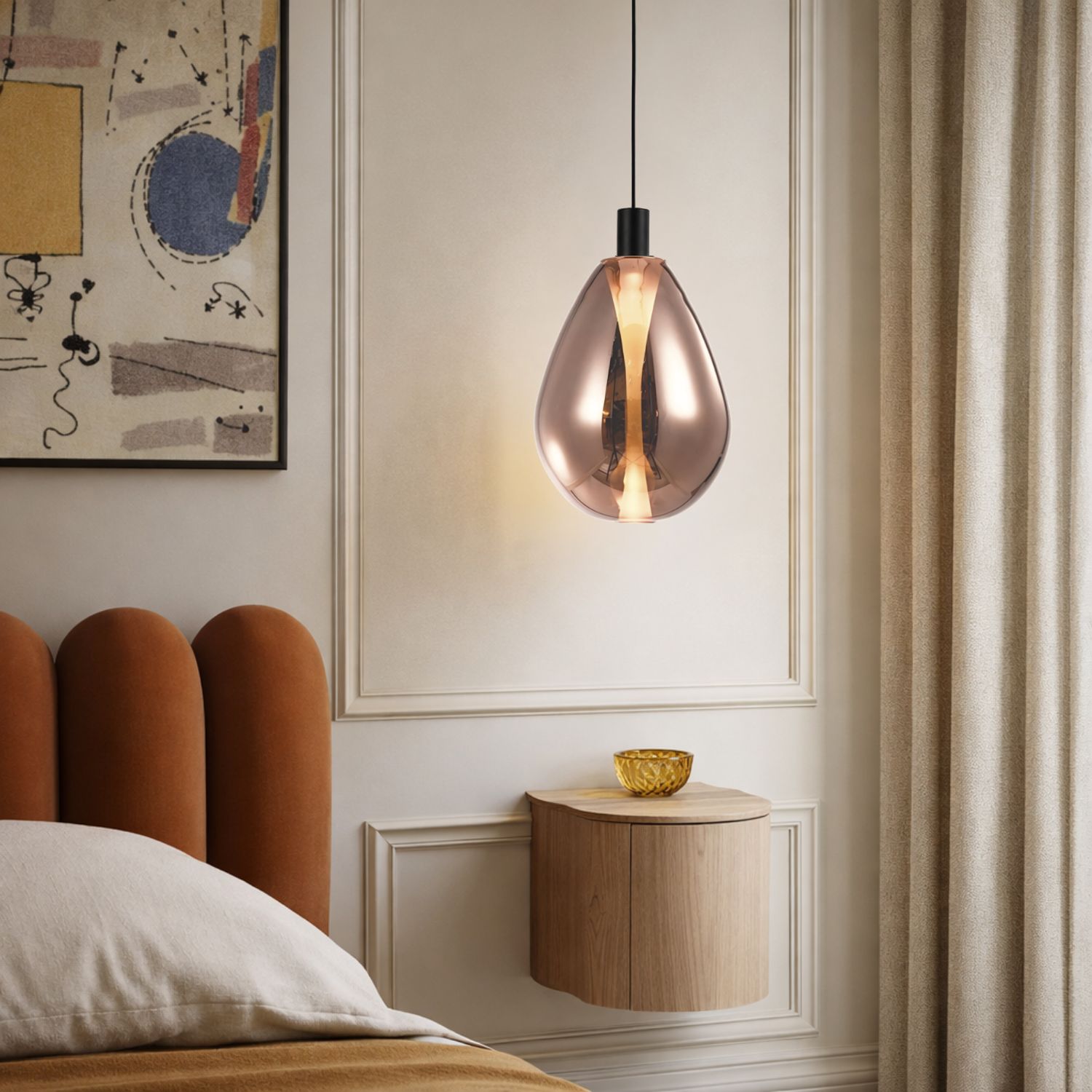 DENSO 20 lampa wisząca czarny 1x5W G9 klosz miedziany - obrazek 3