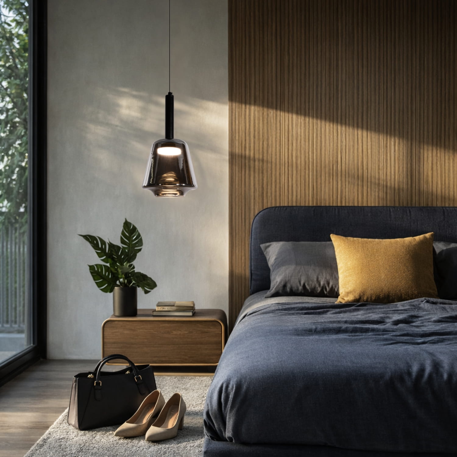 BUENO lampa wisząca czarny 1x9W GX53 klosz bezbarwny+dymiony - obrazek 4