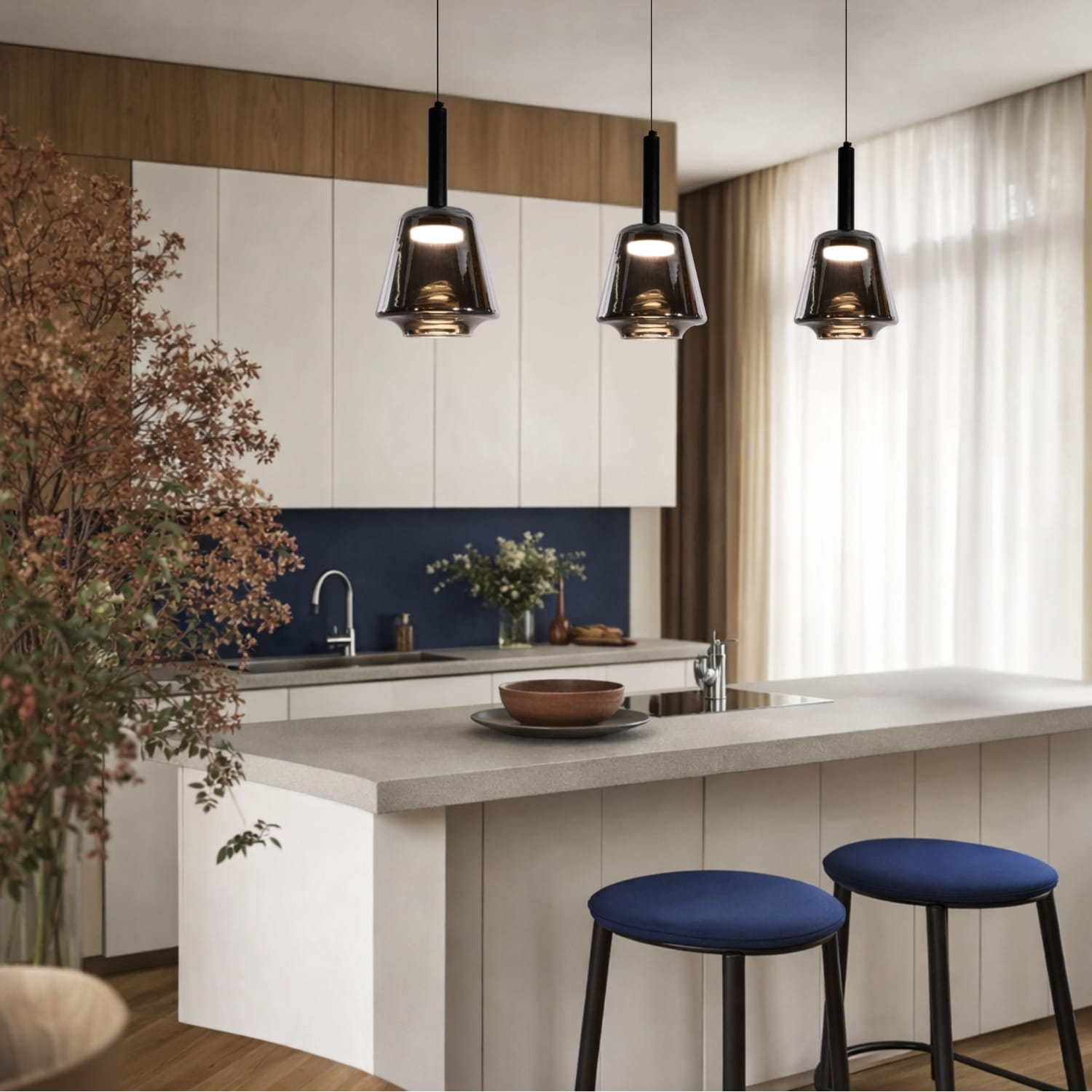 BUENO lampa wisząca czarny 1x9W GX53 klosz bezbarwny+dymiony - obrazek 5