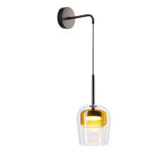 GLAXI lampa kinkiet czarny 1x9W GX53 klosz bezbarwny+żółty