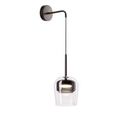 GLAXI lampa kinkiet czarny 1x9W GX53 klosz bezbarwny+dymiony