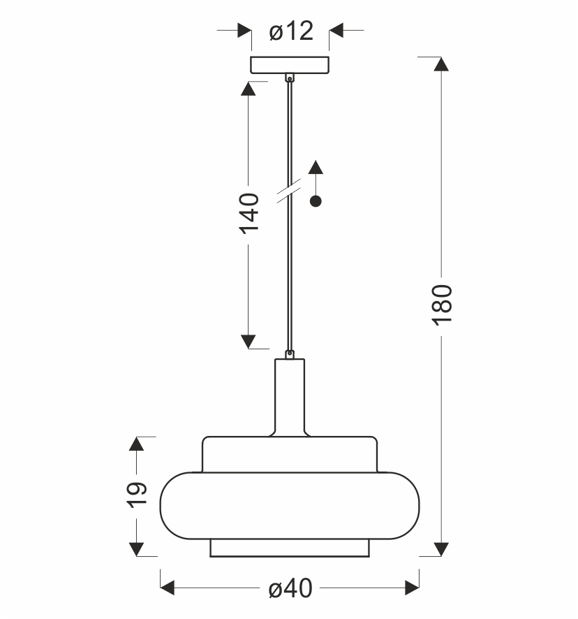 BRIZI lampa wisząca czarny 1x40W E27 klosz dymiony mrożony - obrazek 6