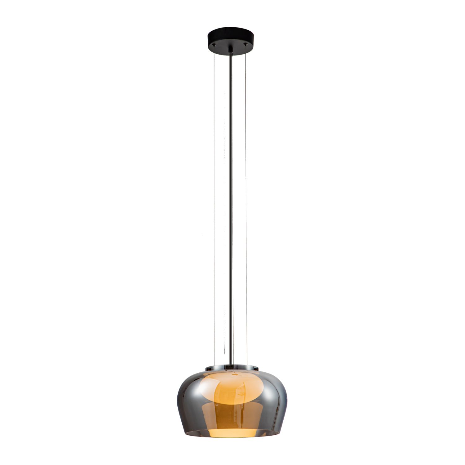 INSIEME 35 lampa wisząca czarny+chromowy 1x10W GX53 klosz dymiony+biały