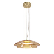 OMBRE 34 lampa wisząca satynowy złoty 1x10W GX53 klosz bursztynowy+biały