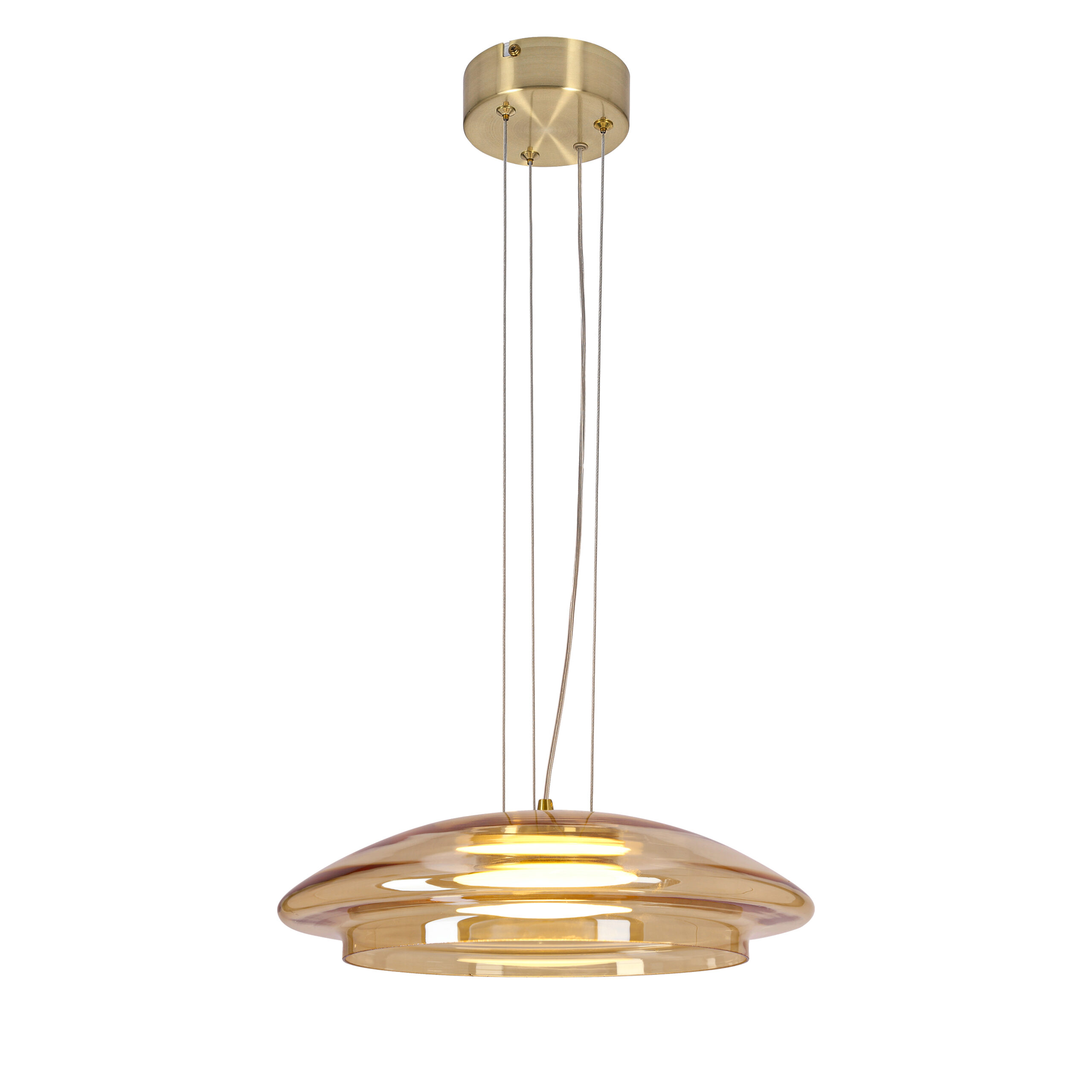 OMBRE 34 lampa wisząca satynowy złoty 1x10W GX53 klosz bursztynowy+biały