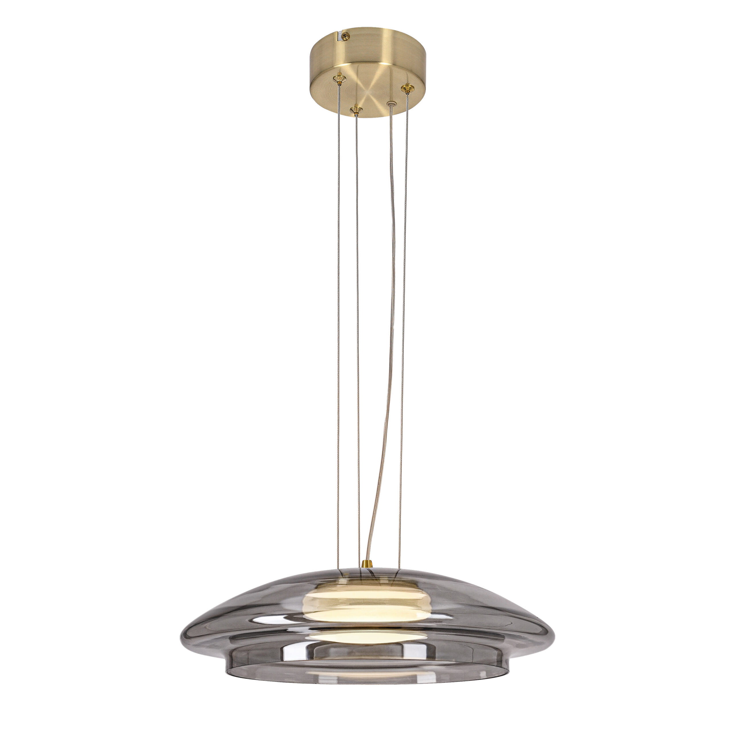 OMBRE 34 lampa wisząca satynowy złoty 1x10W GX53 klosz dymiony+biały