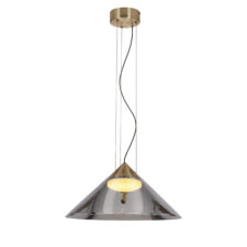 PRESTO 42 lampa wisząca satynowy złoty 1x10W GX53 klosz dymiony+biały