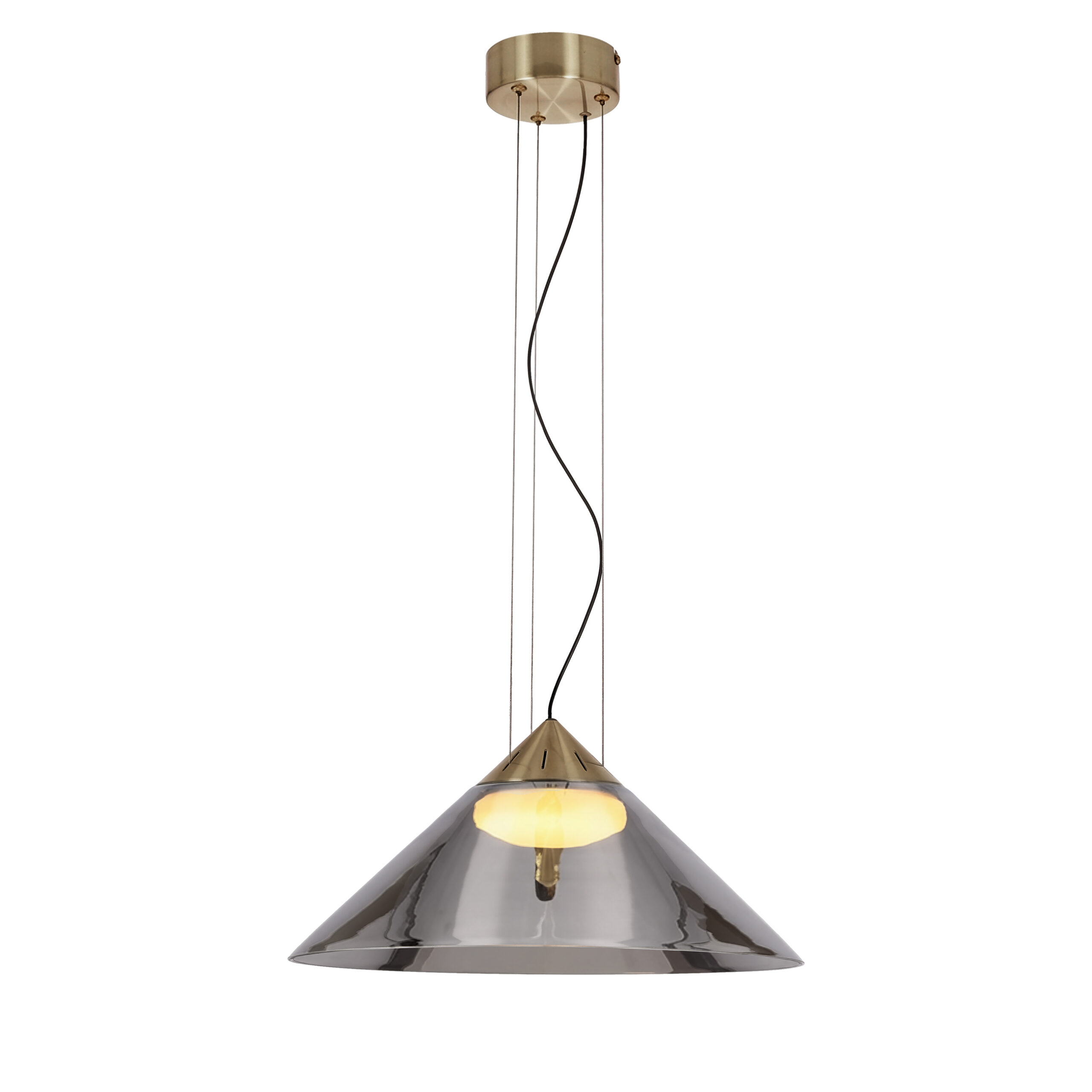 PRESTO 42 lampa wisząca satynowy złoty 1x10W GX53 klosz dymiony+biały