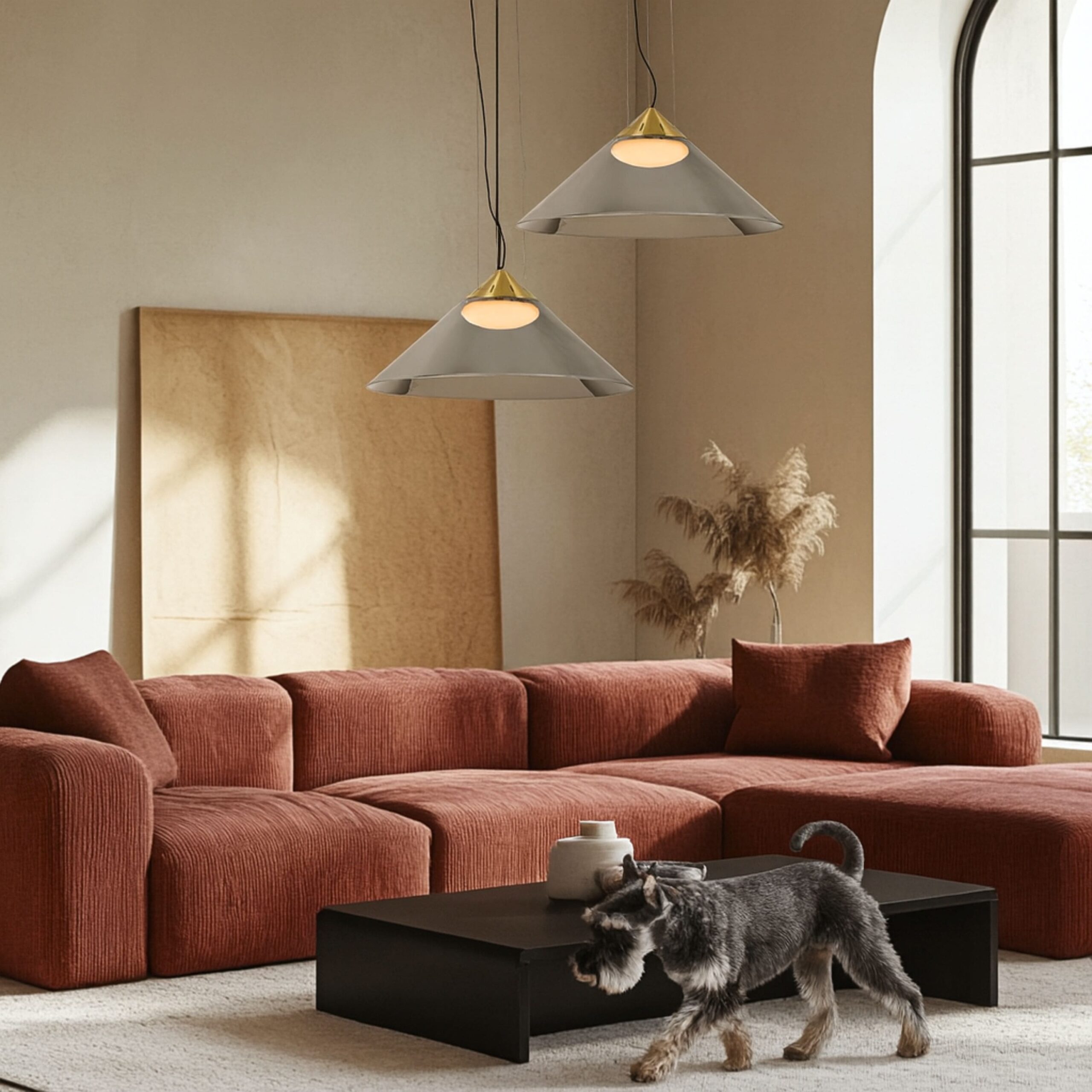 PRESTO 42 lampa wisząca satynowy złoty 1x10W GX53 klosz dymiony+biały - obrazek 4