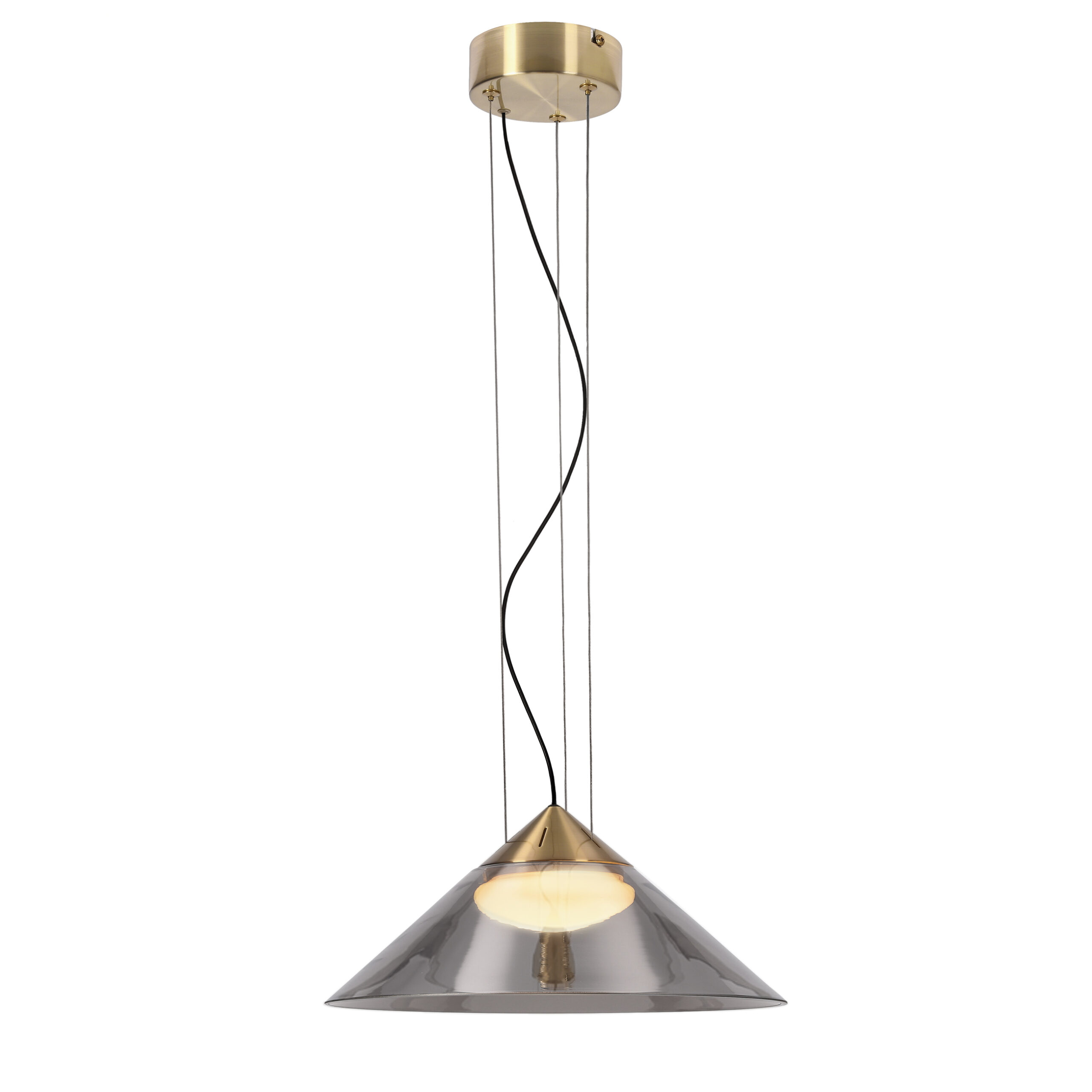 PRESTO 34 lampa wisząca satynowy złoty 1x10W GX53 klosz dymiony+biały