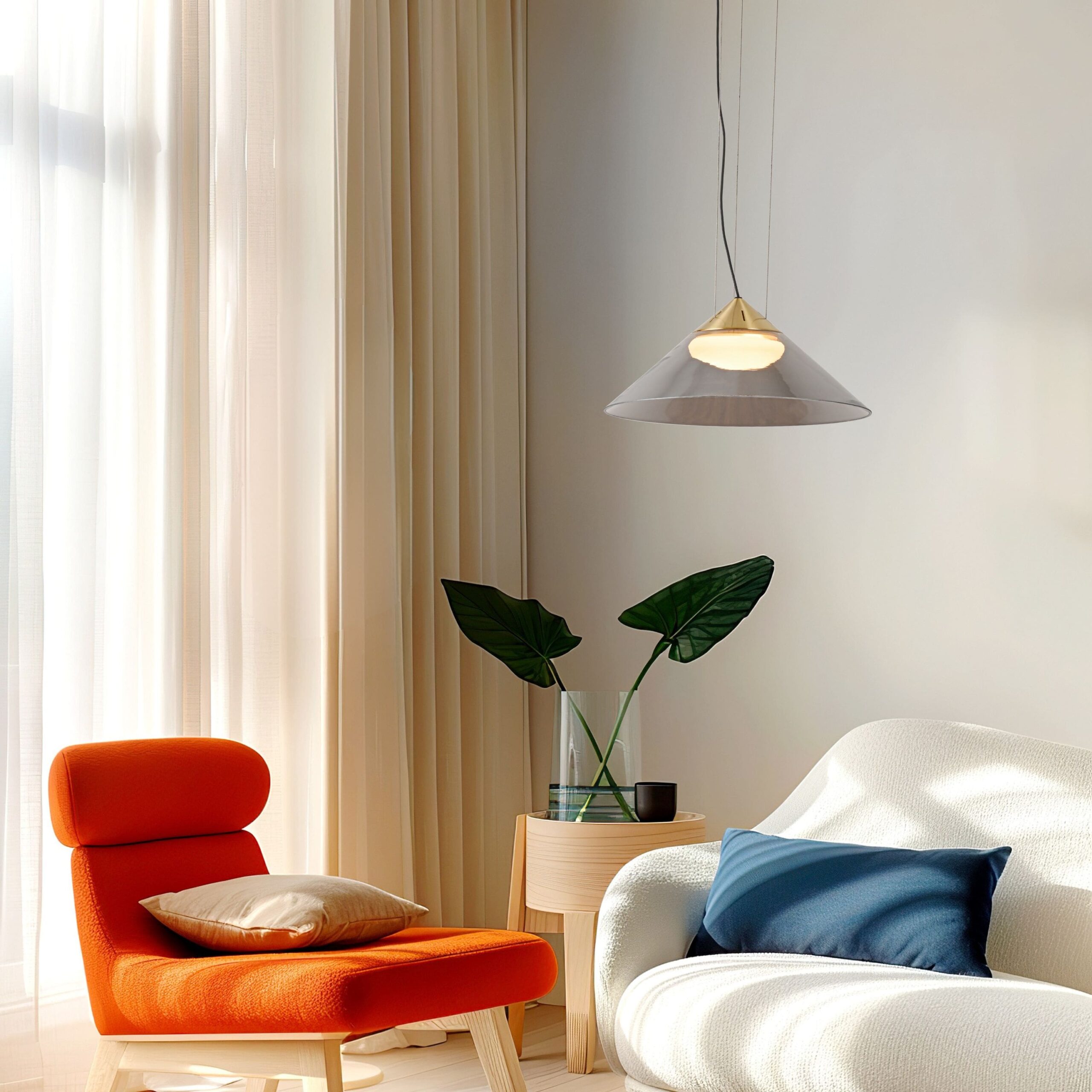 PRESTO 34 lampa wisząca satynowy złoty 1x10W GX53 klosz dymiony+biały - obrazek 4