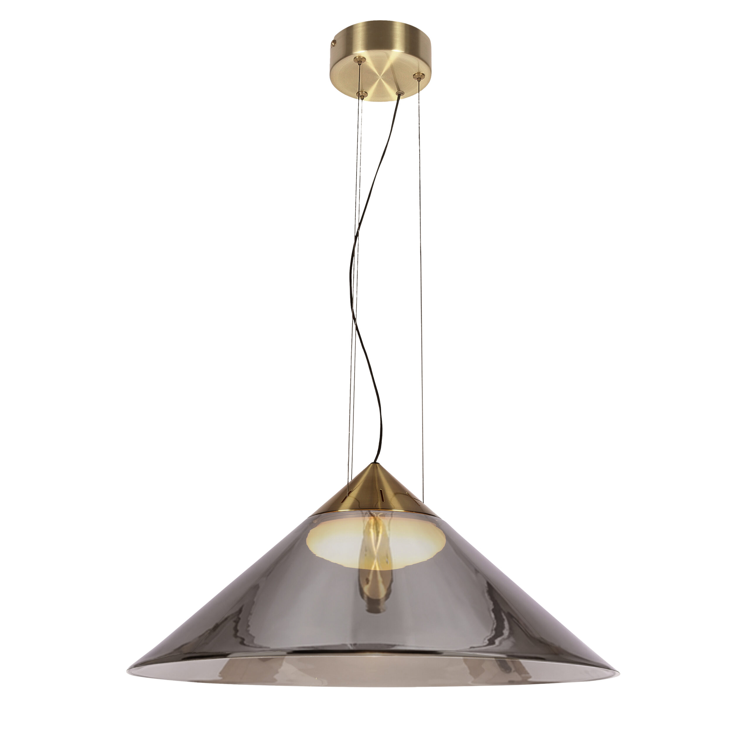 PRESTO 50 lampa wisząca satynowy złoty 1x10W GX53 klosz dymiony+biały