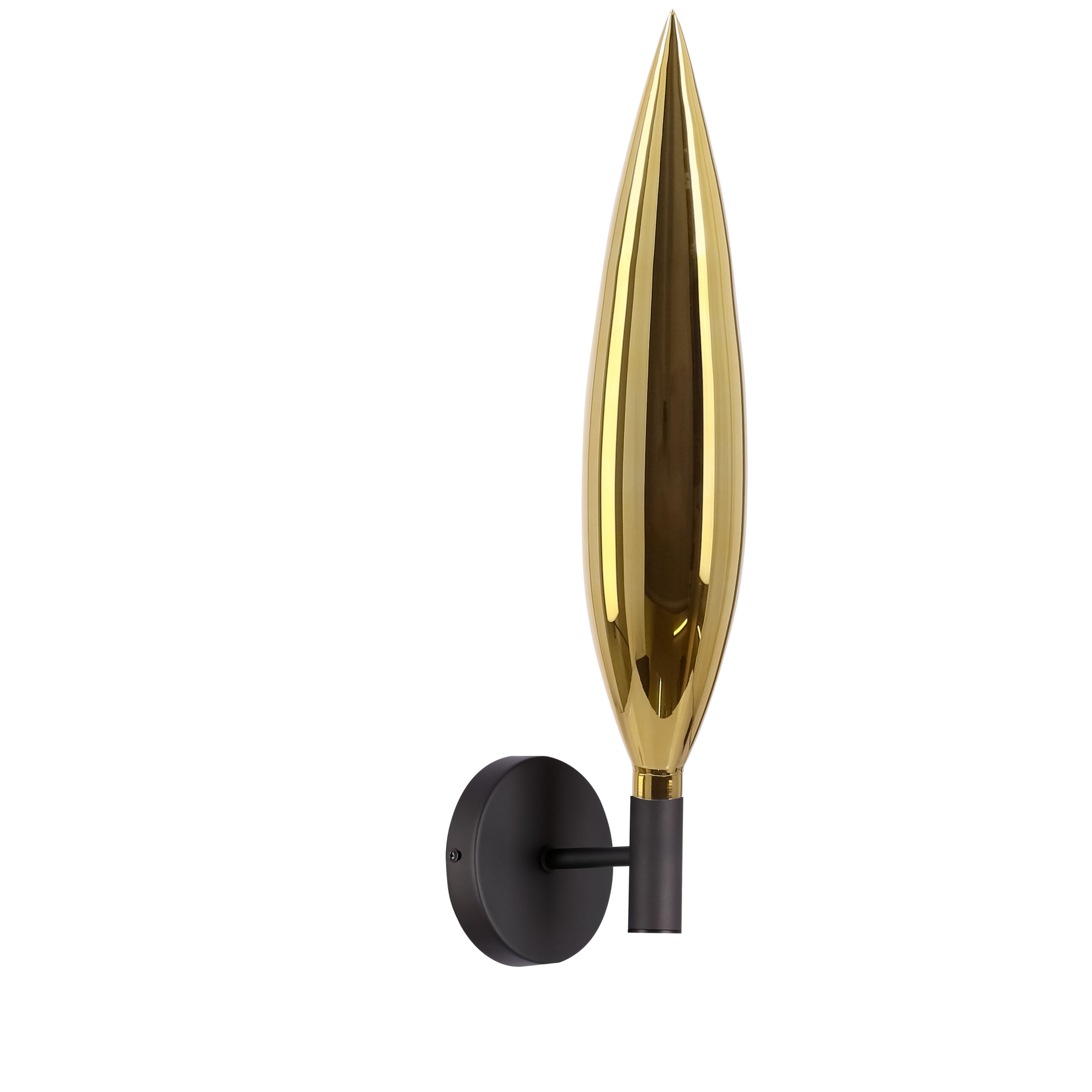 NORDIC lampa kinkiet czarny 1x5W G9 klosz złoty
