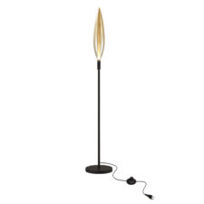 NORDIC lampa podłogowa czarny 1x5W G9 klosz bursztynowy