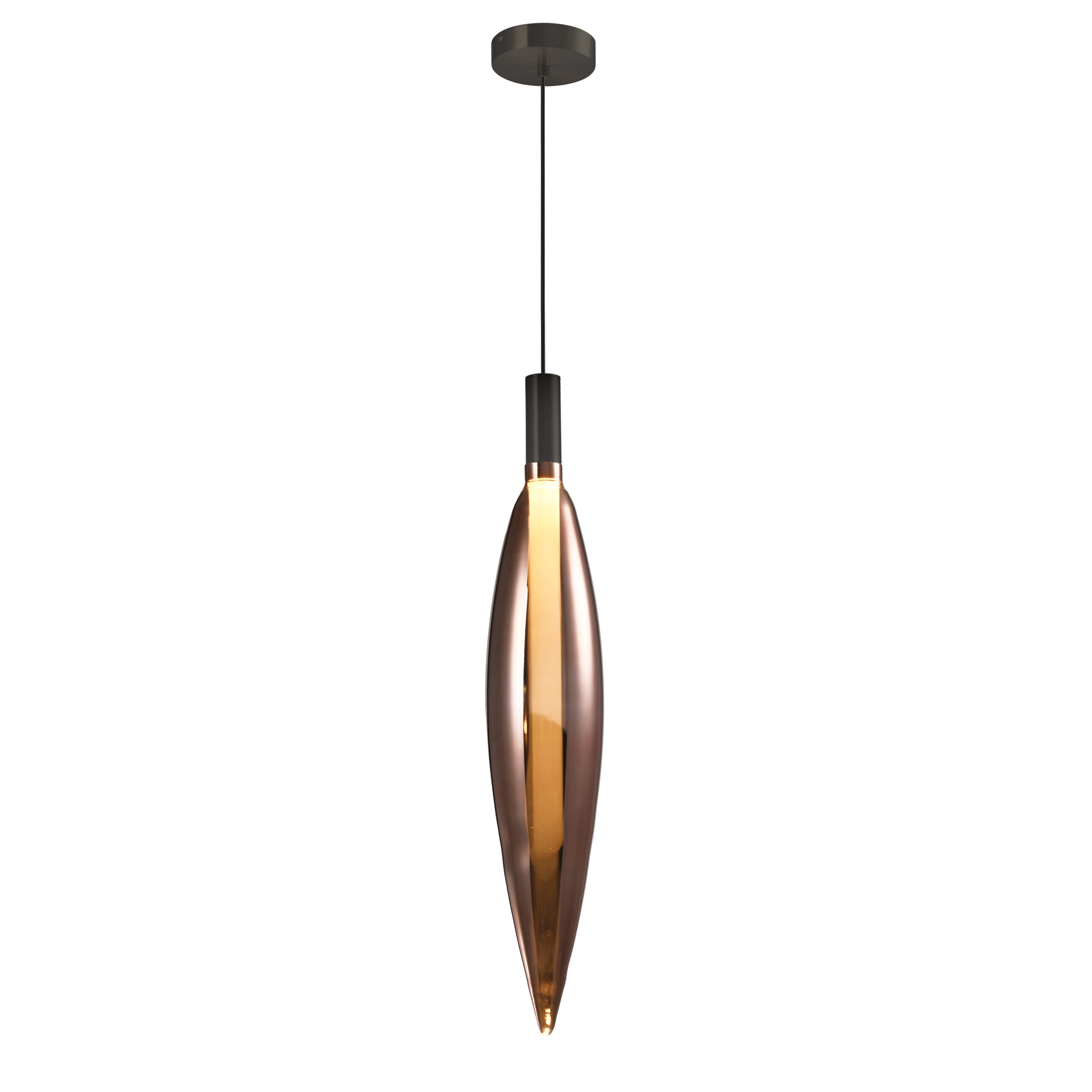 NORDIC lampa wisząca czarny 1x5W G9 klosz miedziany