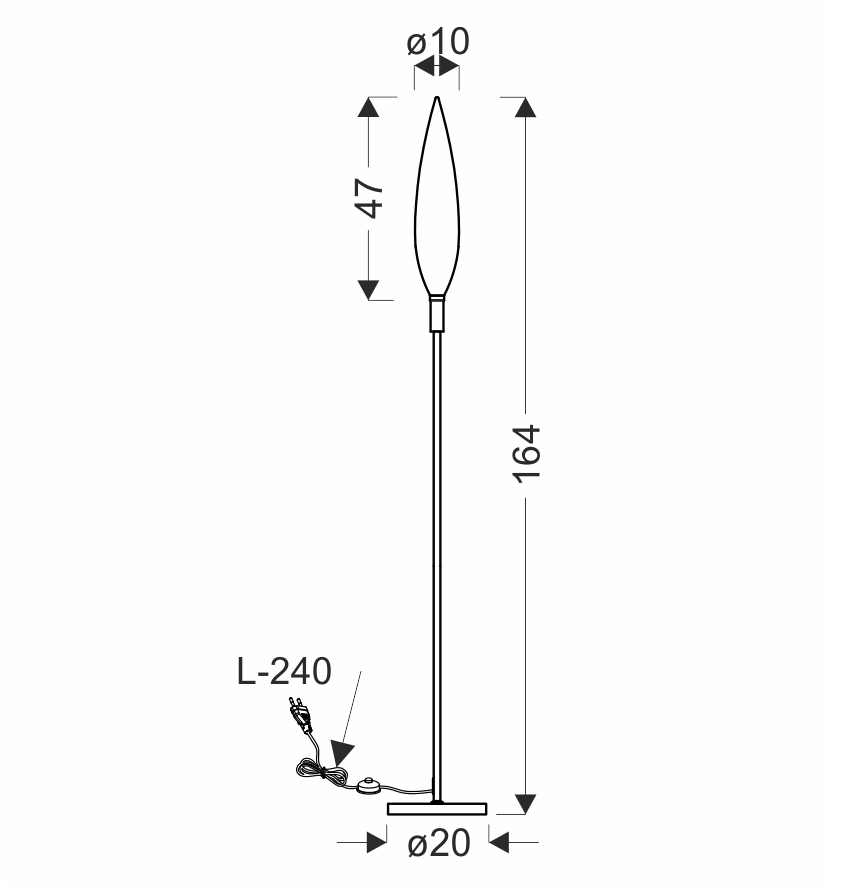 NORDIC lampa podłogowa czarny 1x5W G9 klosz dymiony - obrazek 4