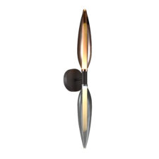 NORDIC lampa kinkiet czarny 2x5W G9 klosz dymiony+miedziany