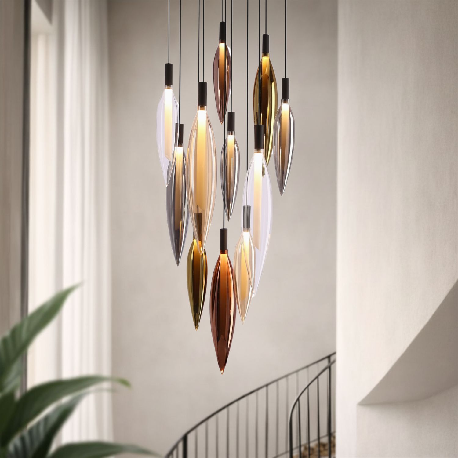 NORDIC lampa wisząca 11x5W G9 klosz mix - obrazek 3