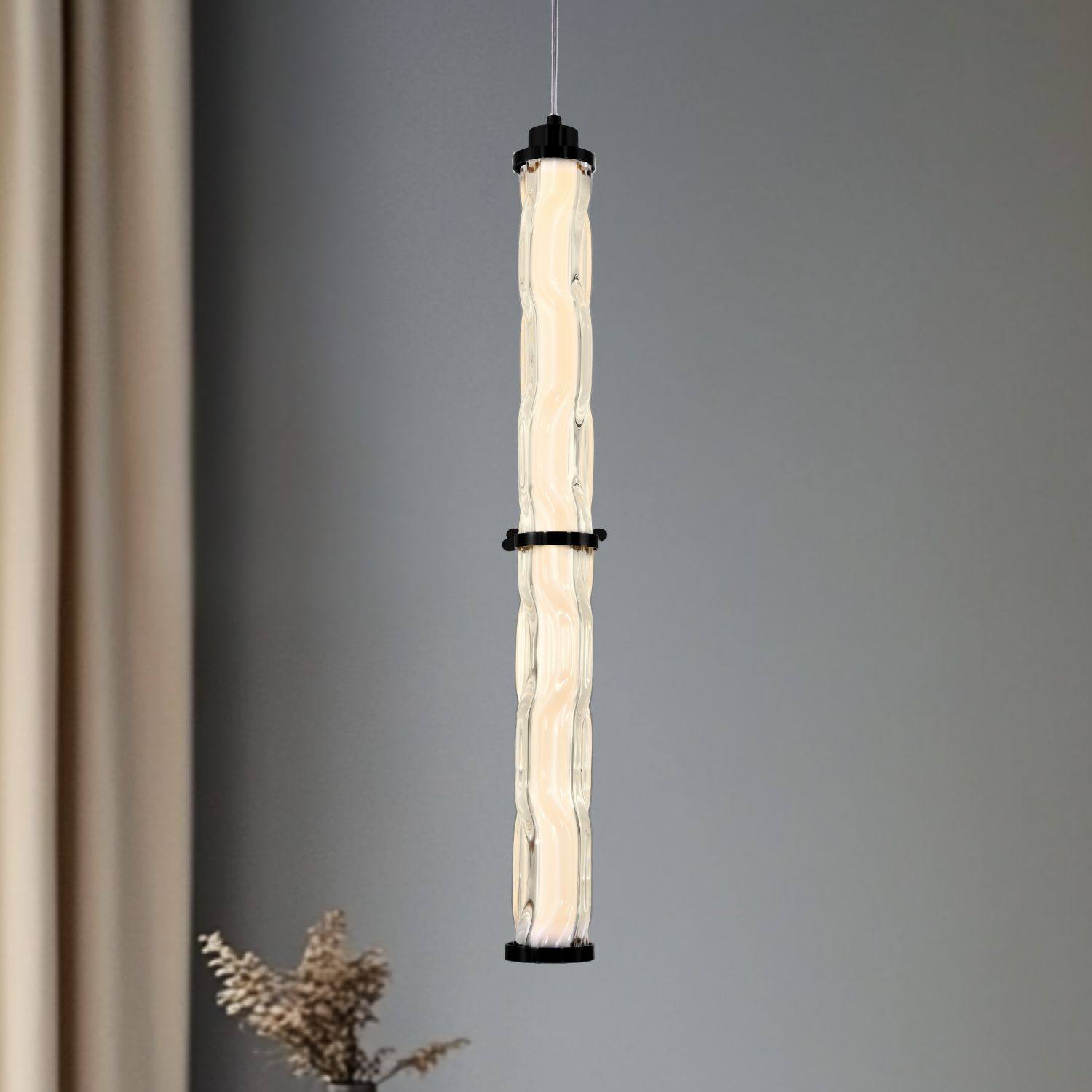 CORTE lampa wisząca czarny matowy 18W LED 3000K klosz bezbarwny - obrazek 3