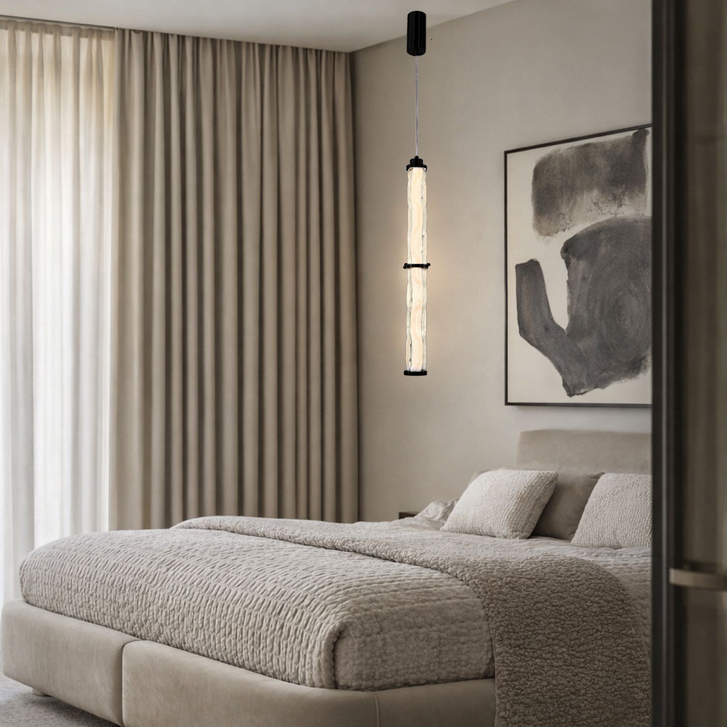 CORTE lampa wisząca czarny matowy 18W LED 3000K klosz bezbarwny - obrazek 4