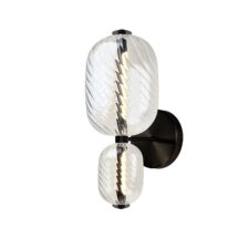 PLAYA lampa kinkiet czarny 10W LED 3000K klosz owalny bezbarwny