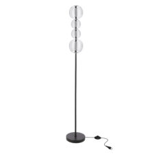 PLAYA lampa podłogowa czarny 15W LED 3000K klosz kula bezbarwny